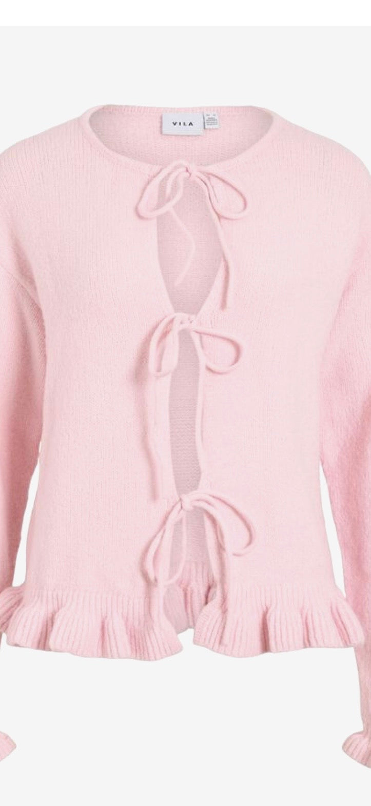 Tie Neck Knit Cardigan