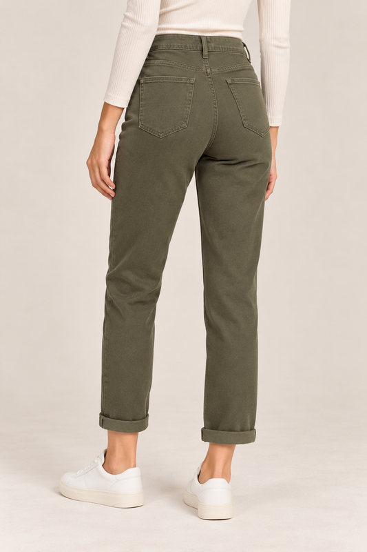 Straight Leg Cropped Trousers