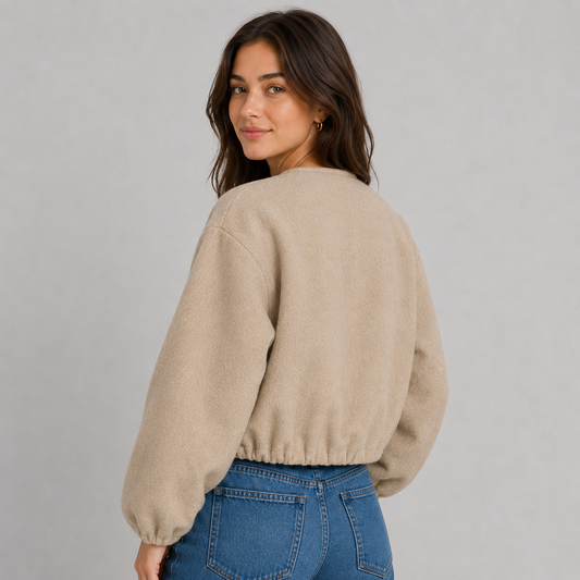 Bomber Jacket with Round Neck