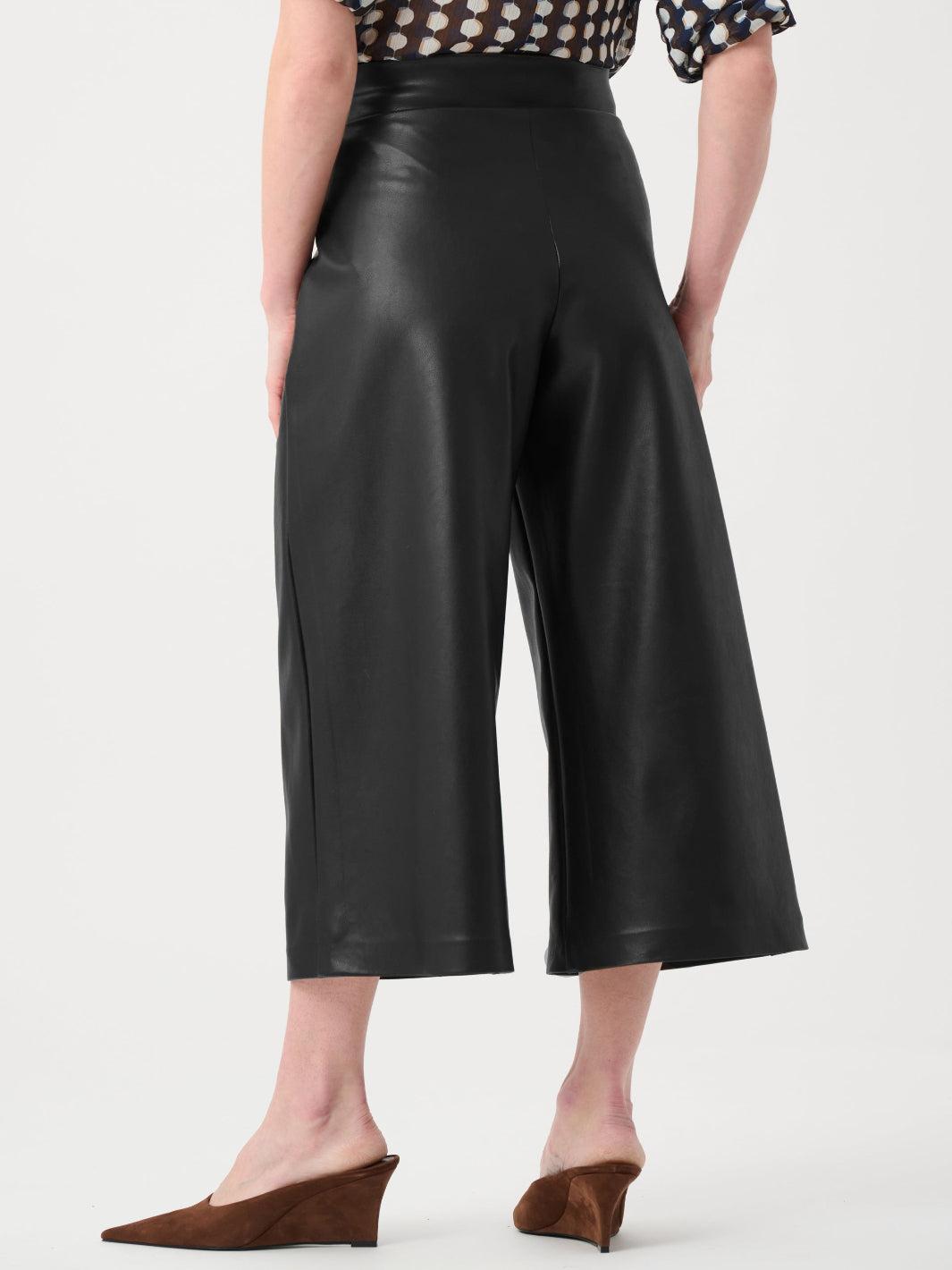 Patch Pocket Faux Leather Culottes