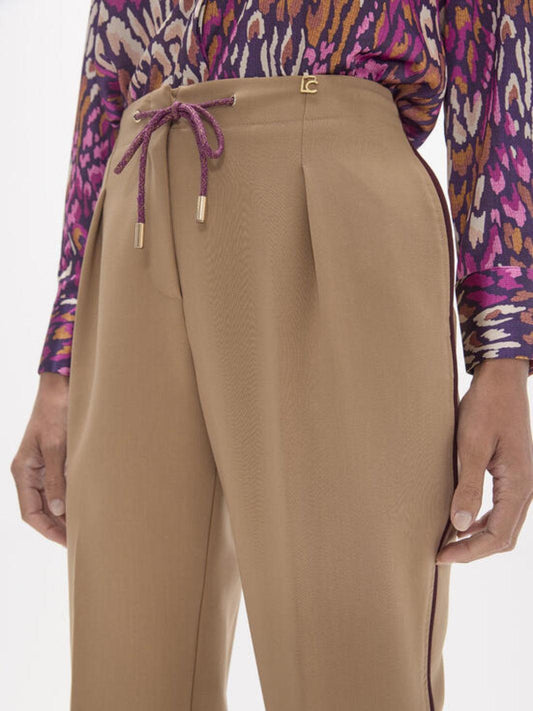 Pleated Tapered Drawstring Trousers