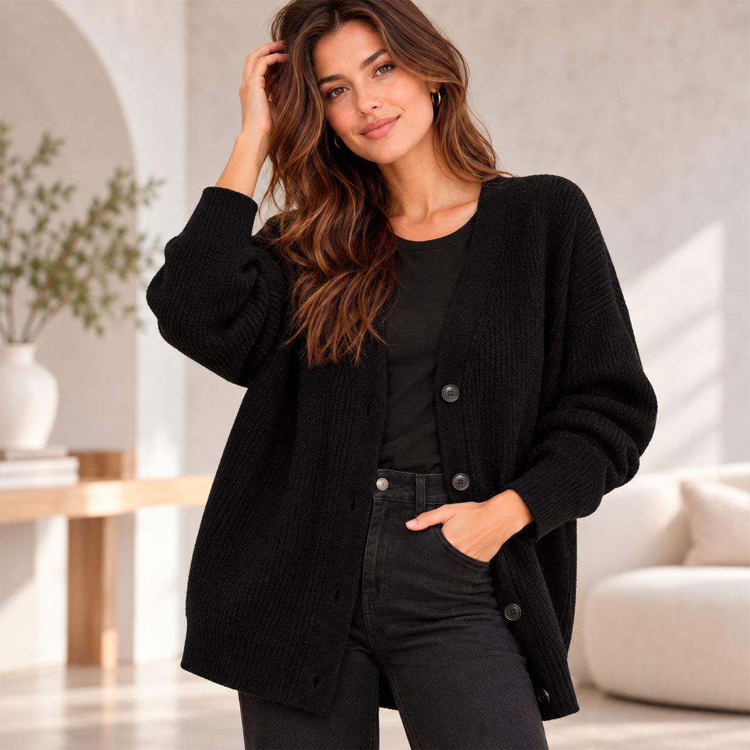 Oversized V Neck Cardigan