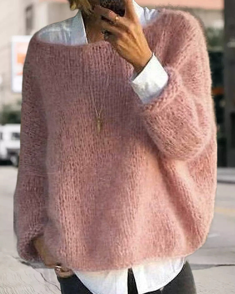 Fluffy Off-Shoulder Sweater