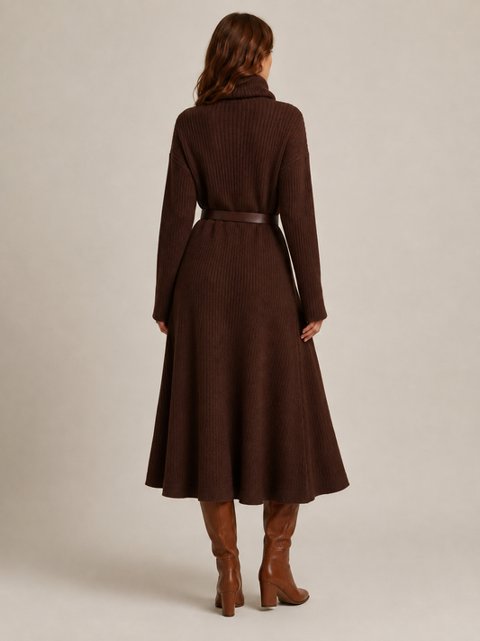 Draped Midi Dress in brown, second view