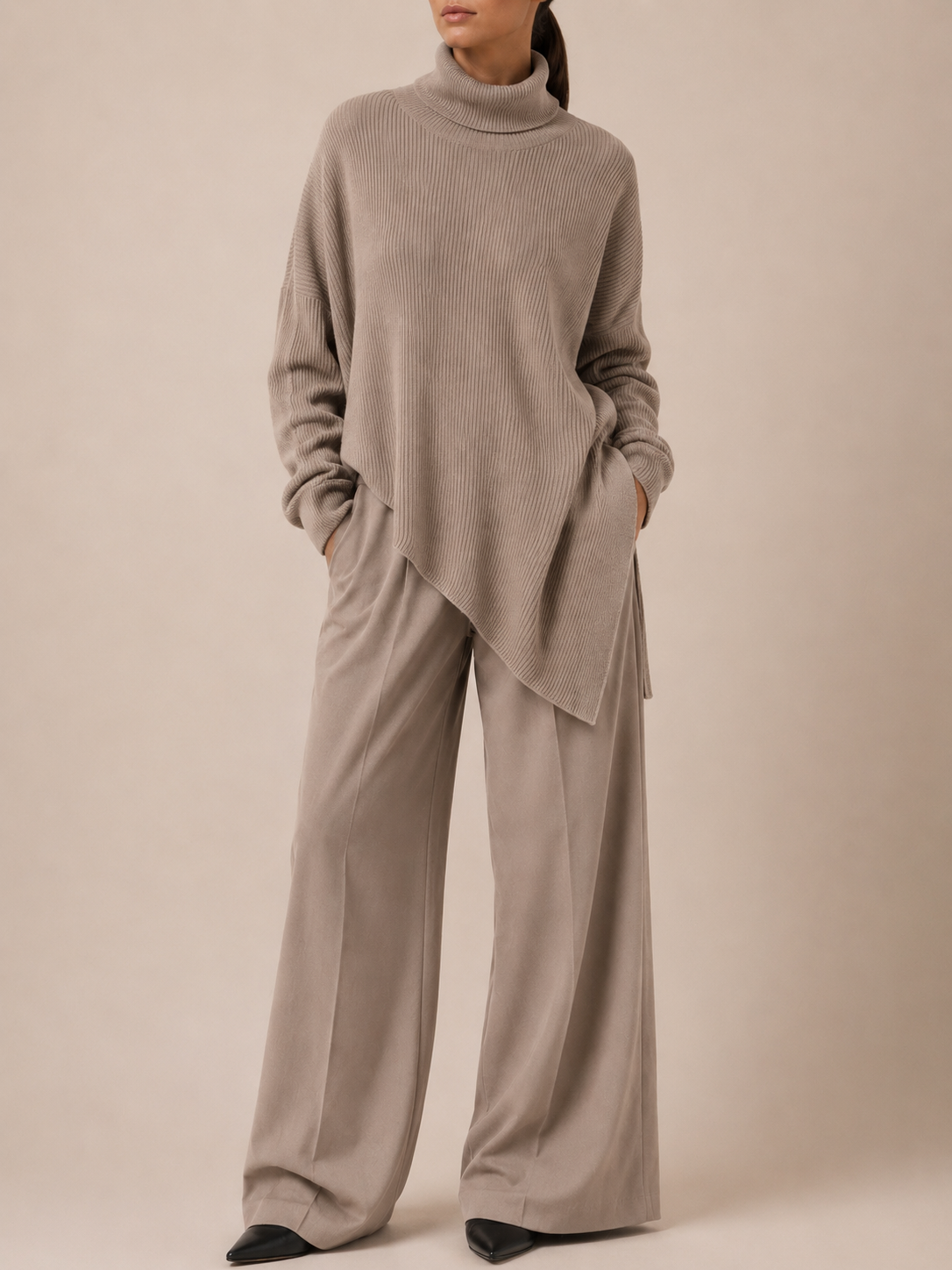 Everyday Knit Sweater in beige, front