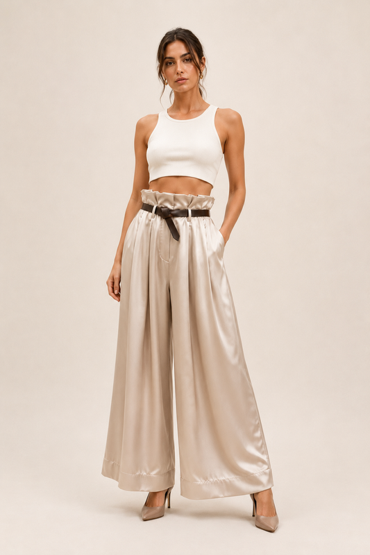 Wide Leg Trousers in beige, second view