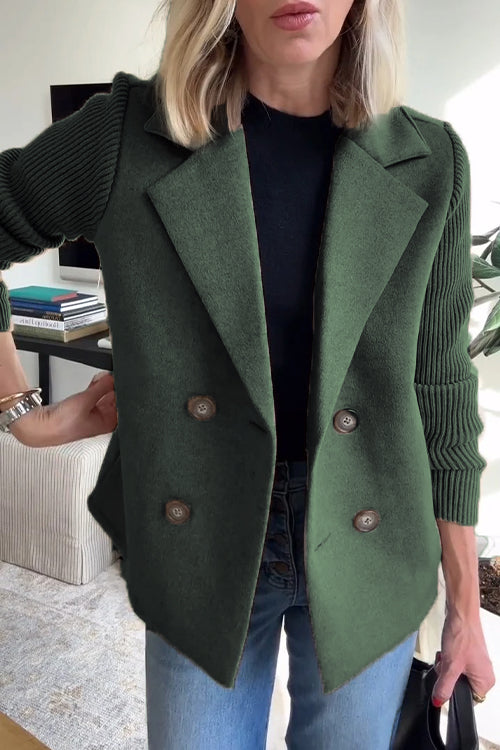 Double-Breasted Knit Blazer