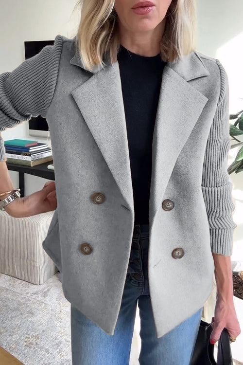 Double-Breasted Knit Blazer