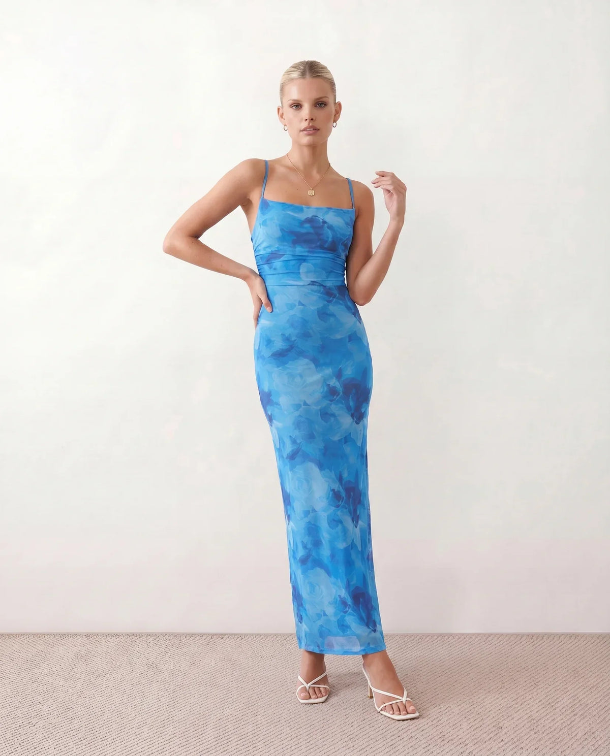 Floral Cowl Neck Maxi Dress
