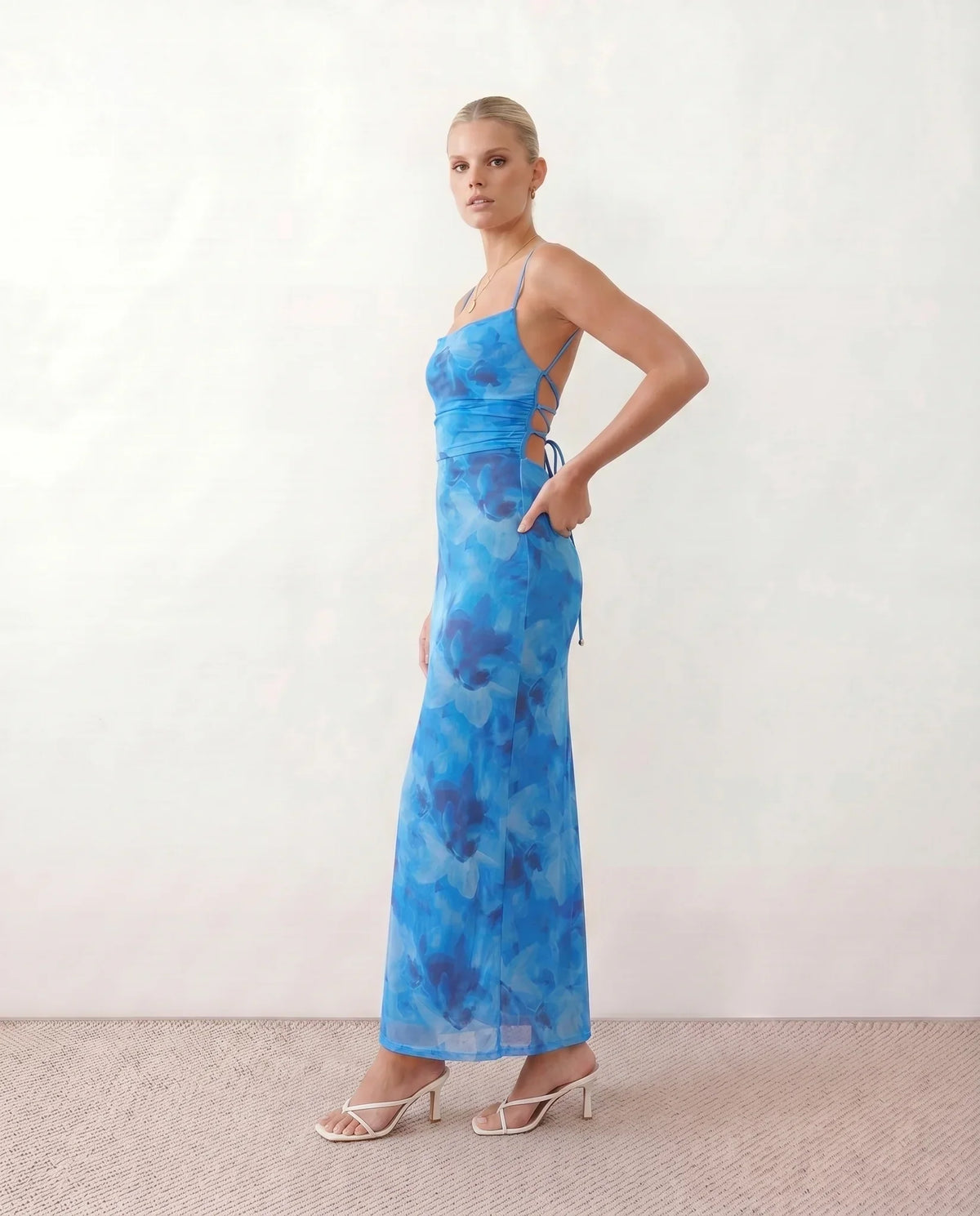 Floral Cowl Neck Maxi Dress