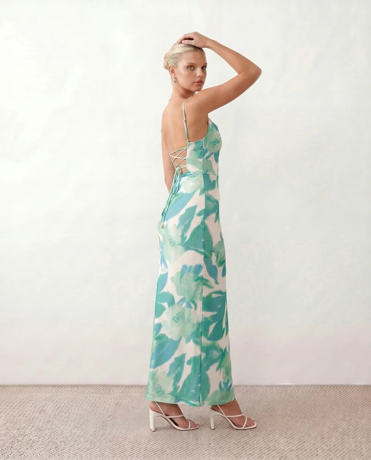 Floral Cowl Neck Maxi Dress