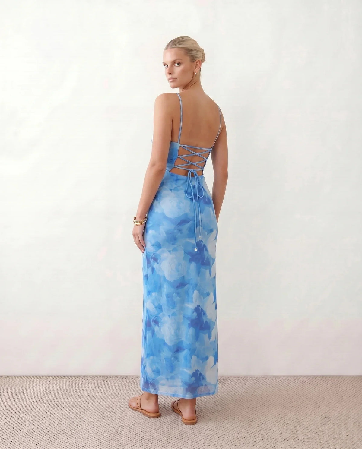 Floral Cowl Neck Maxi Dress
