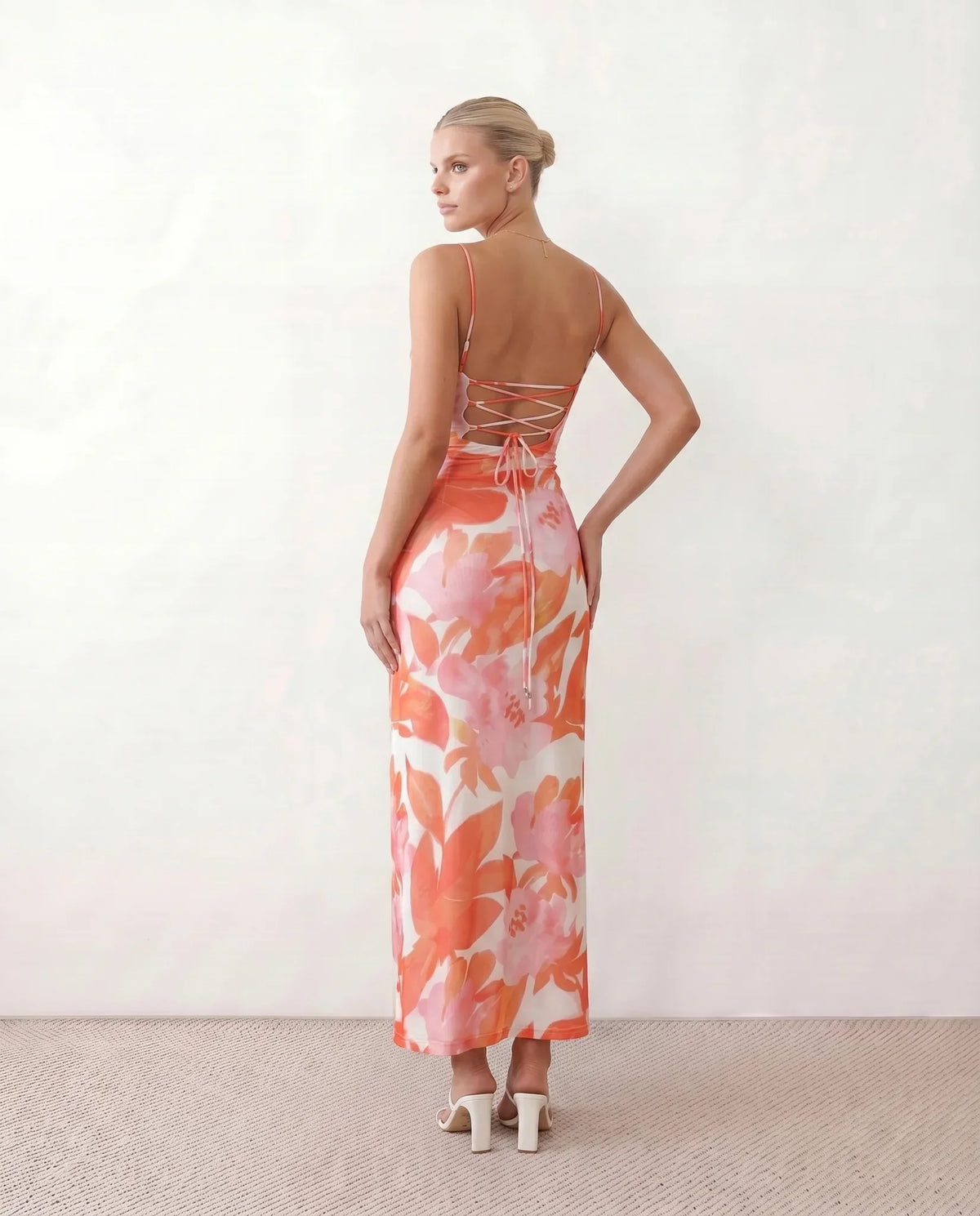 Floral Cowl Neck Maxi Dress