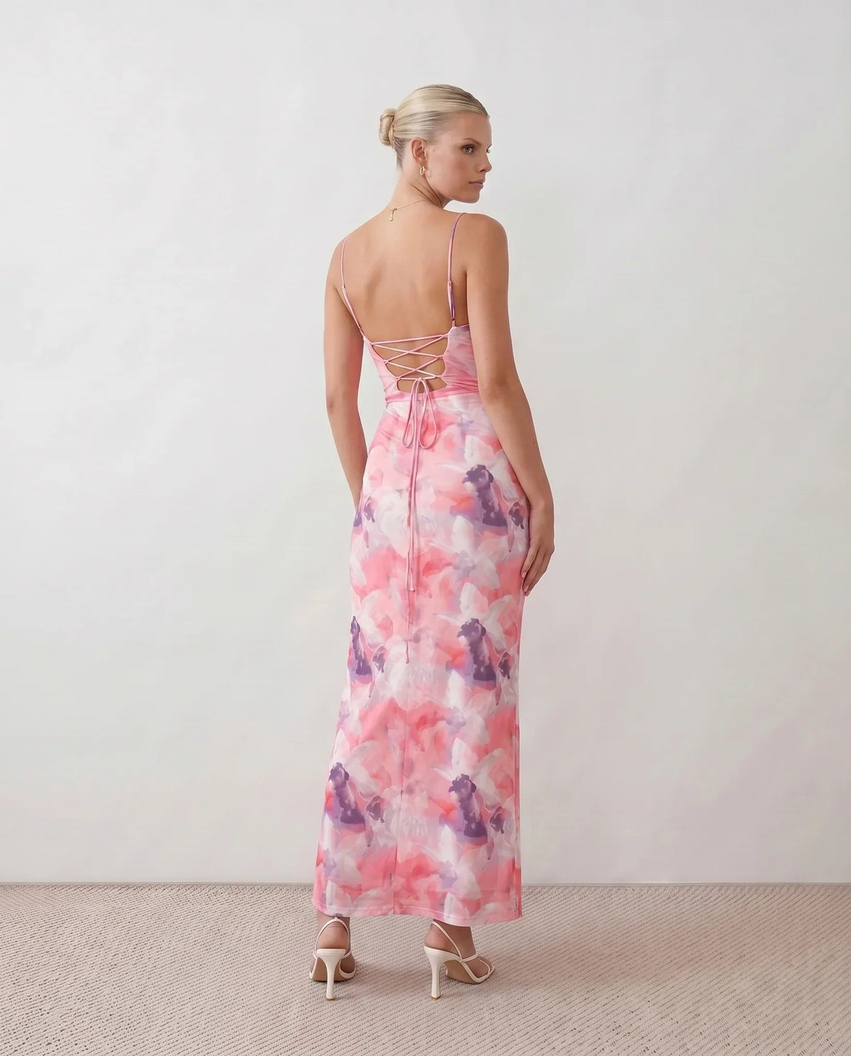 Floral Cowl Neck Maxi Dress