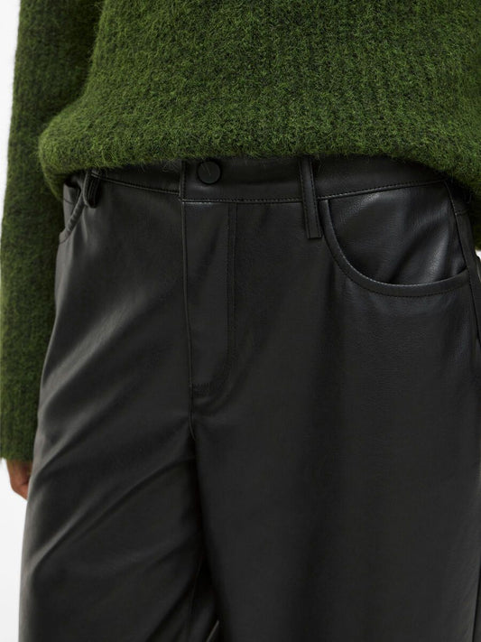 Coated Wide Leg Trousers
