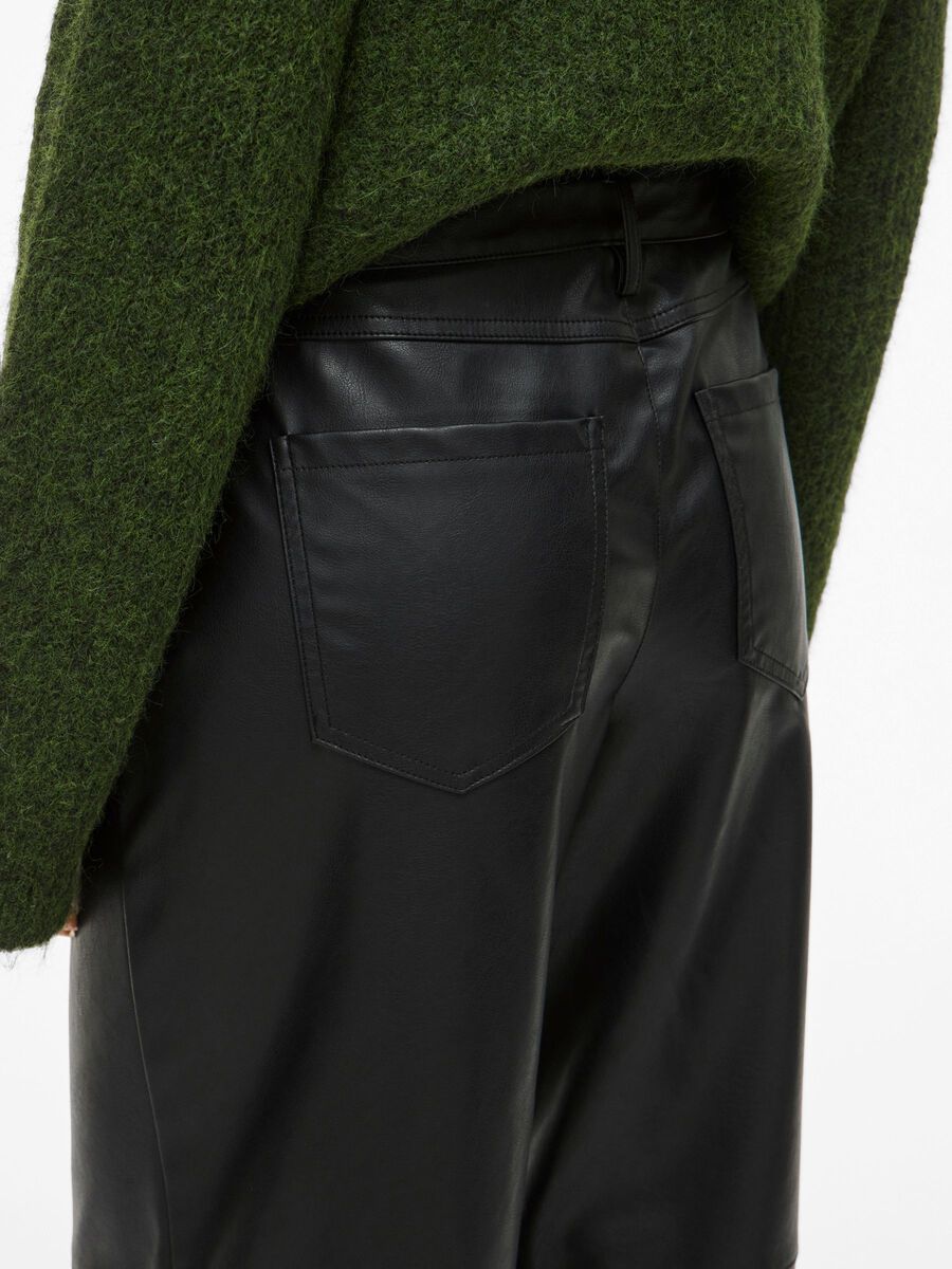 Coated Wide Leg Trousers