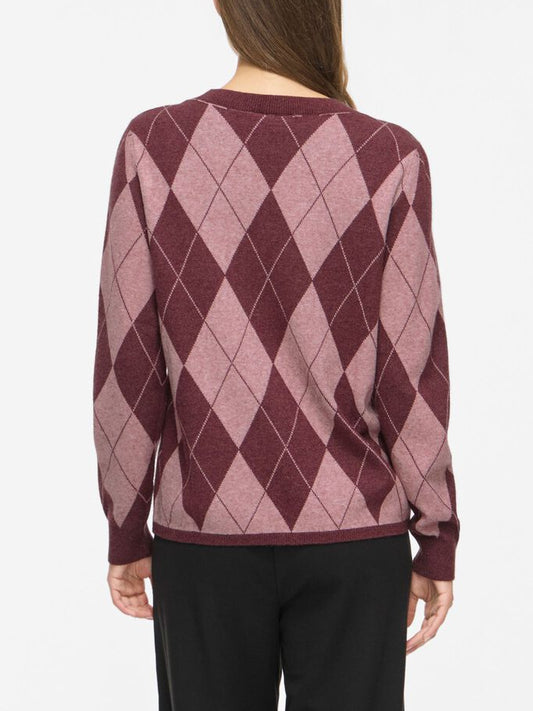 Argyle Round Neck Knit Jumper