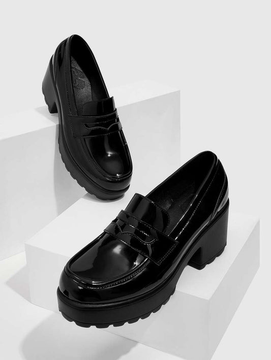 Stitch Detail Platform Loafers