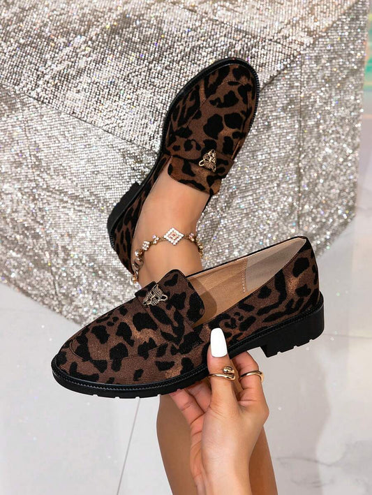 Canvas Metal Trim Loafers