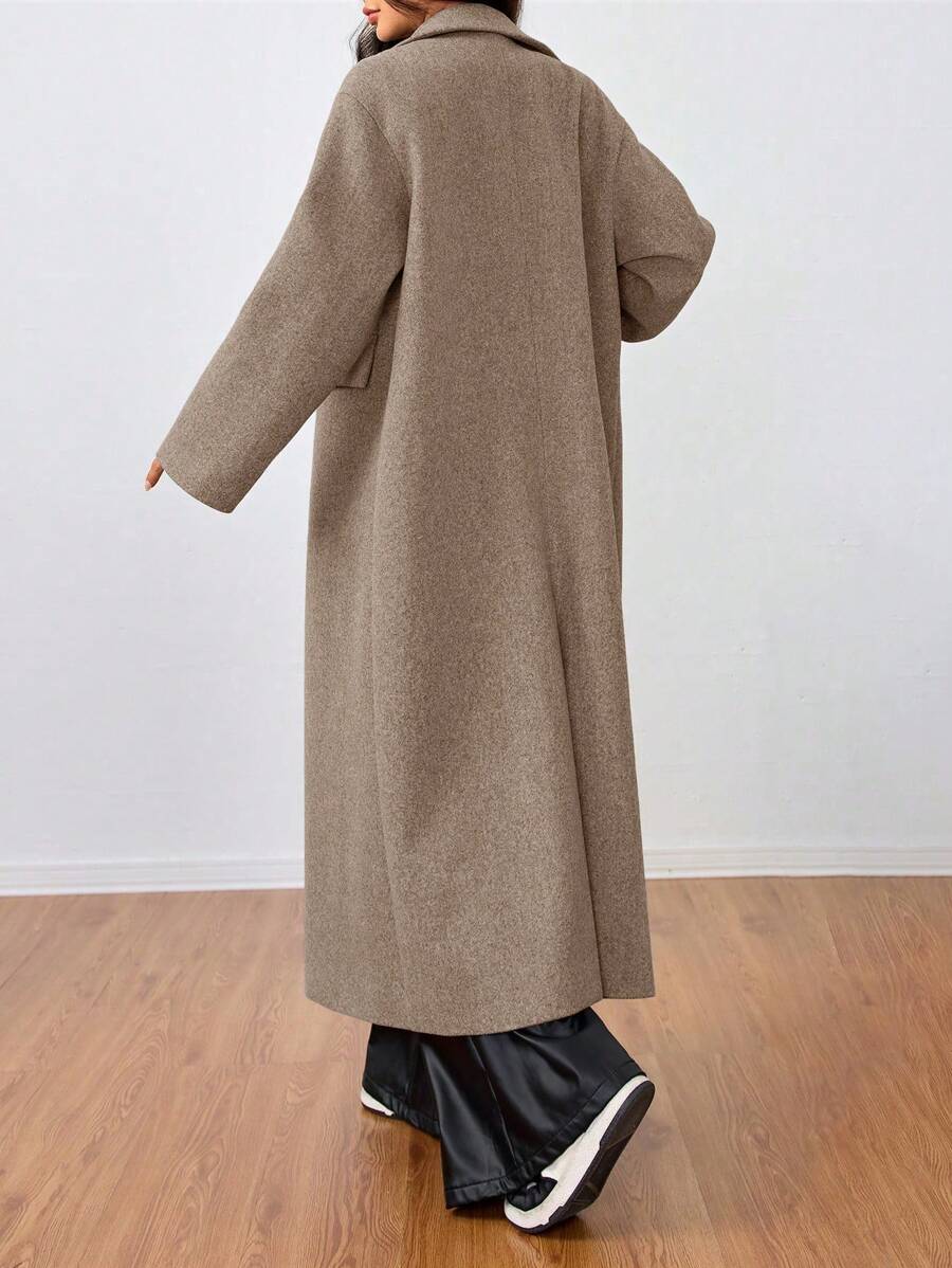 Double Breasted Lapel Long Overcoat