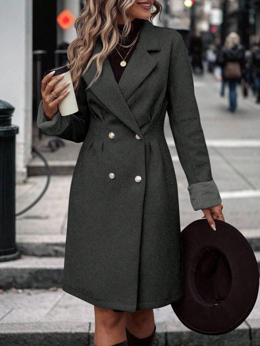 Lapel Double Breasted Overcoat