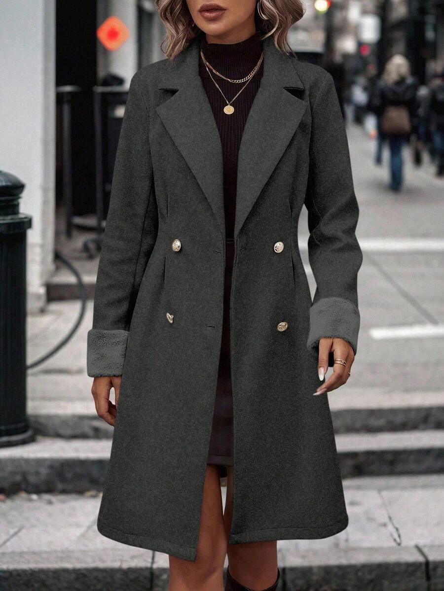 Lapel Double Breasted Overcoat