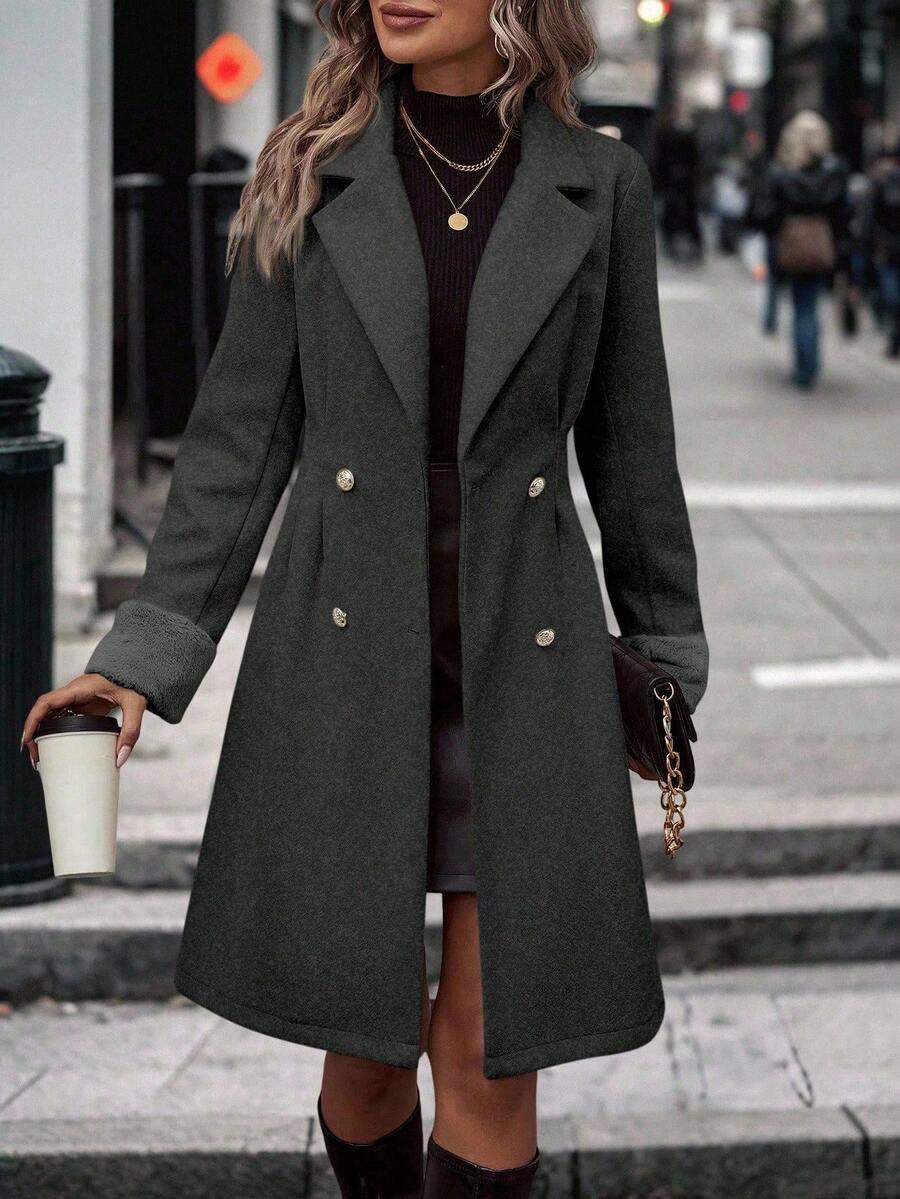 Lapel Double Breasted Overcoat