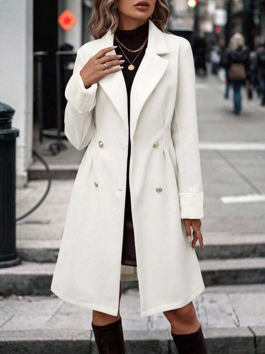 Lapel Double Breasted Overcoat