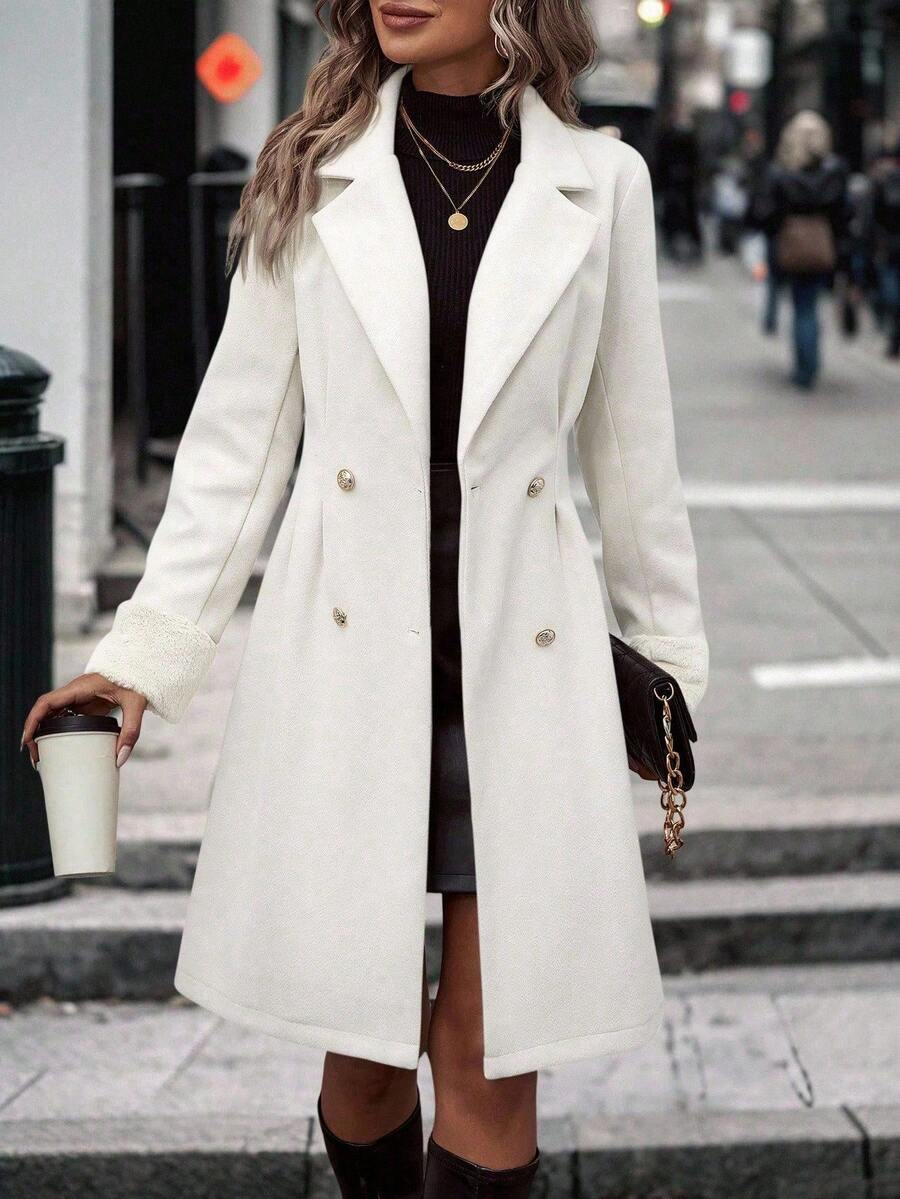 Lapel Double Breasted Overcoat