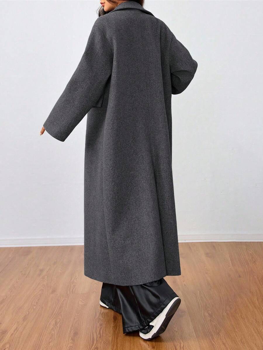Double Breasted Lapel Long Overcoat