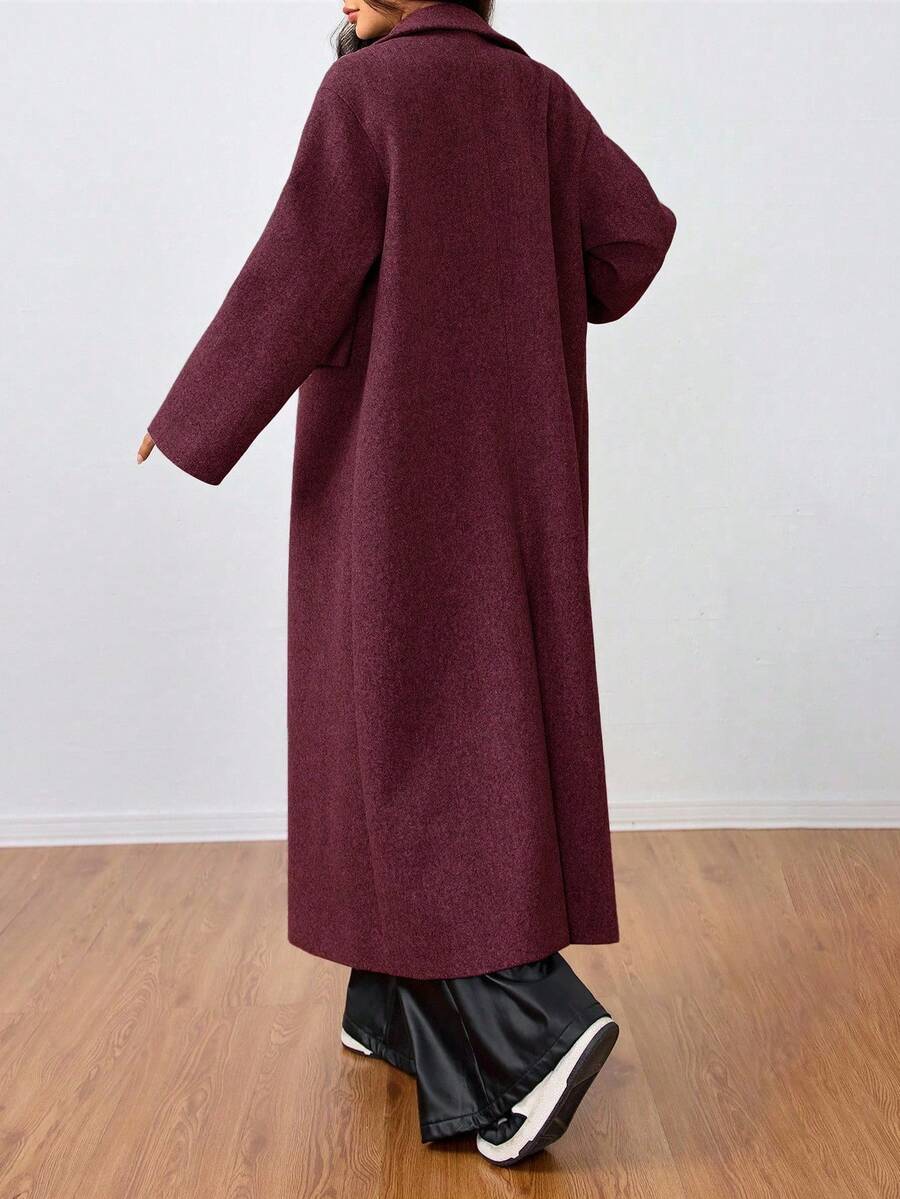 Double Breasted Lapel Long Overcoat