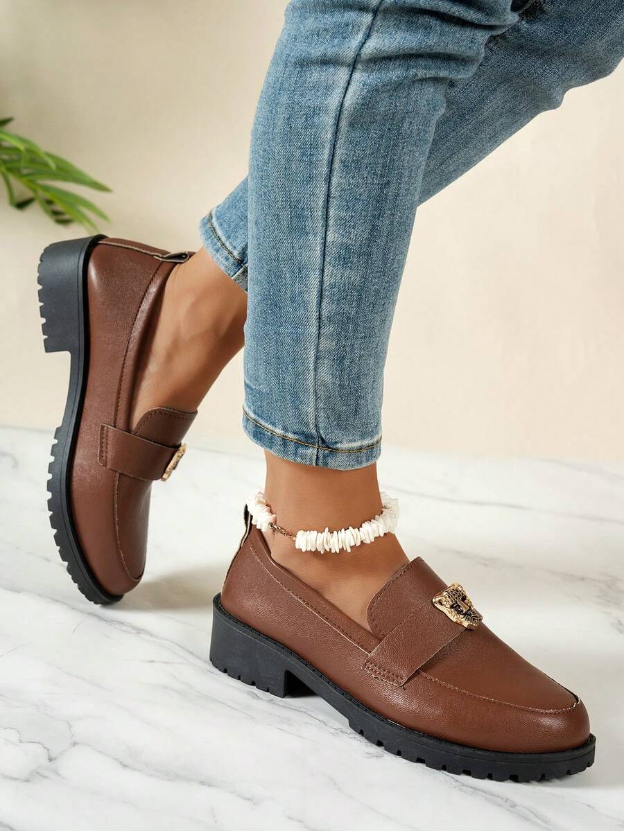 Soft Leather Look Penny Loafers
