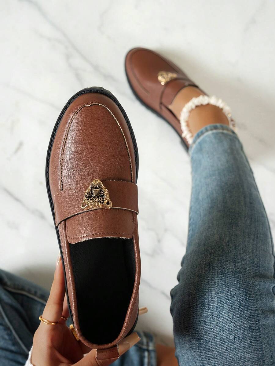 Soft Leather Look Penny Loafers