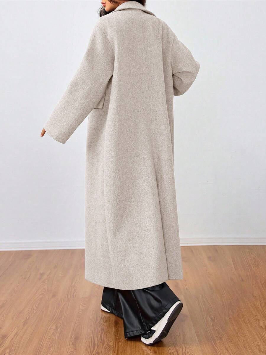 Double Breasted Lapel Long Overcoat