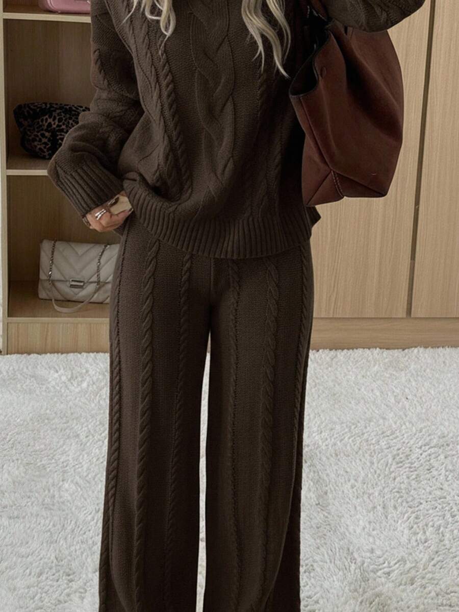 Cable Knit Sweater and Pants Set