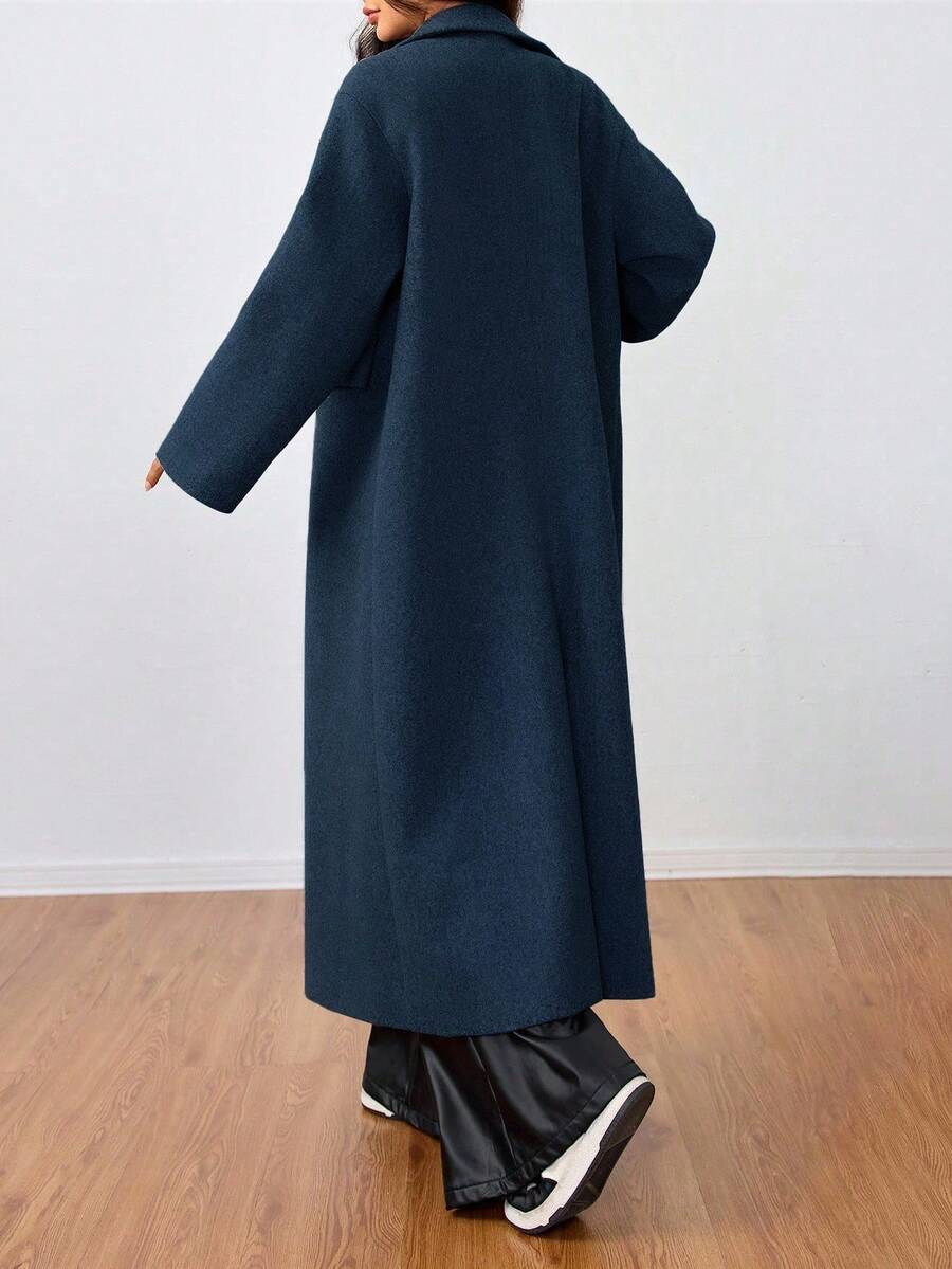 Double Breasted Lapel Long Overcoat