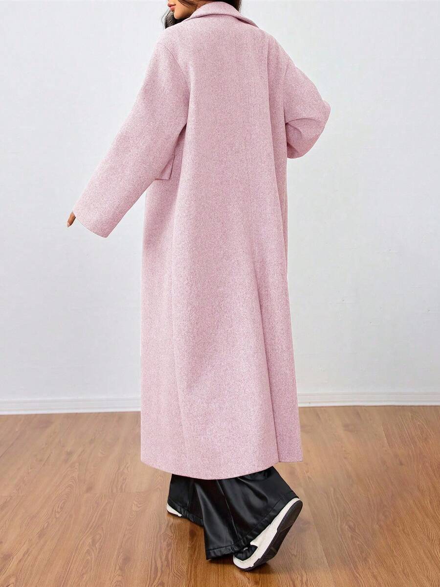 Double Breasted Lapel Long Overcoat