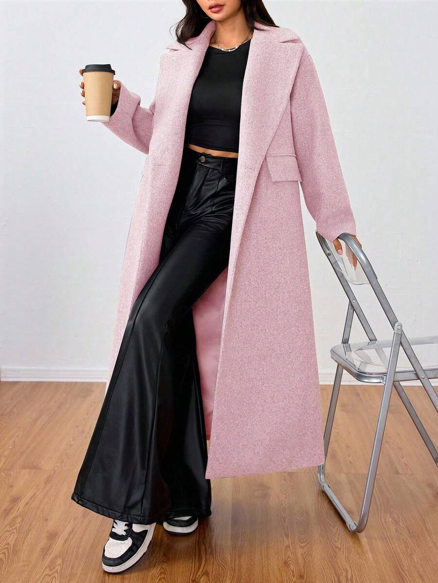 Double Breasted Lapel Long Overcoat