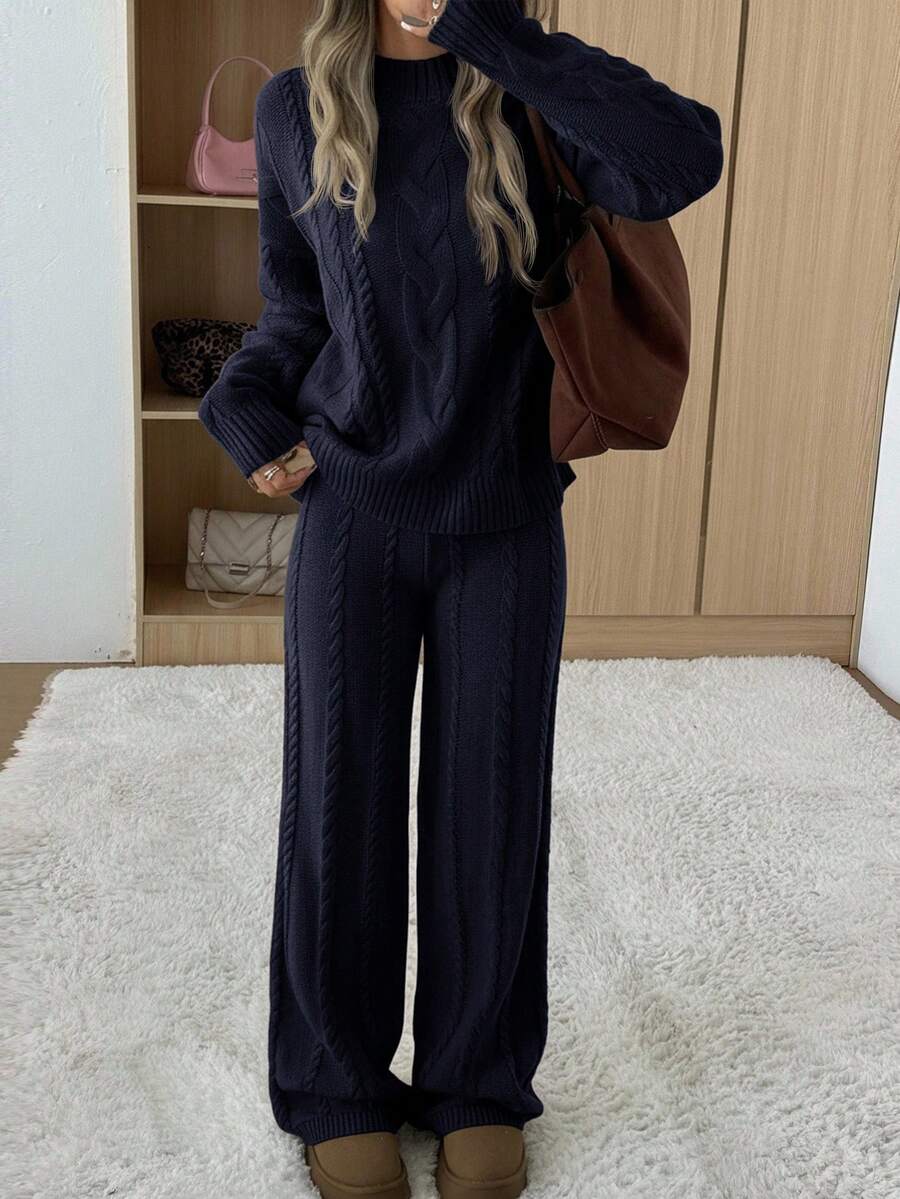 Cable Knit Sweater and Pants Set
