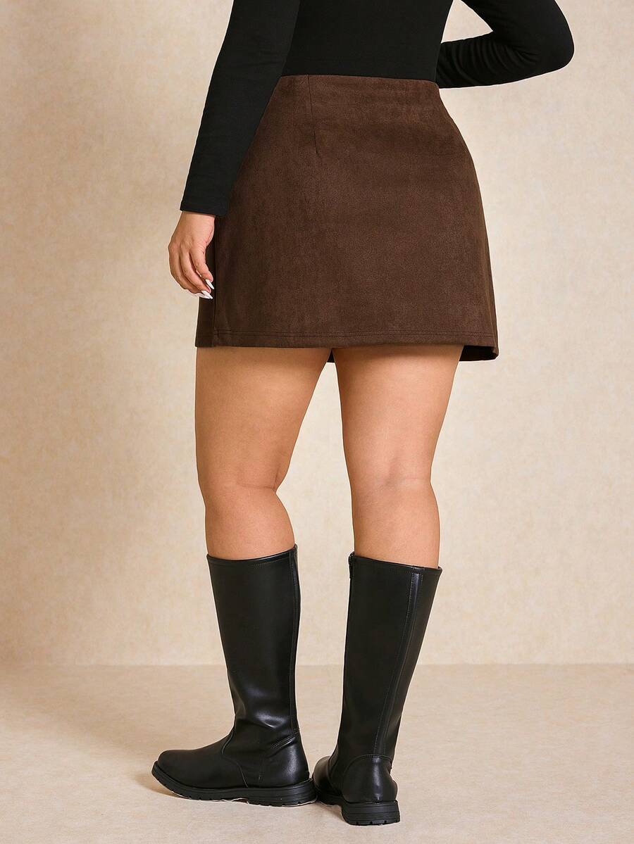 Plus Size Plaid Skort