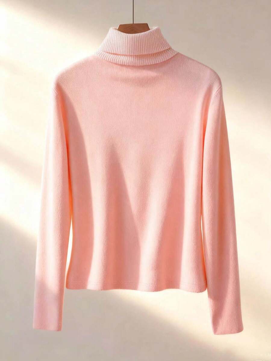Thermal Lined High Round Neck Long Sleeve Tee