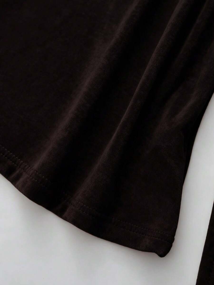 Thermal Lined High Round Neck Long Sleeve Tee