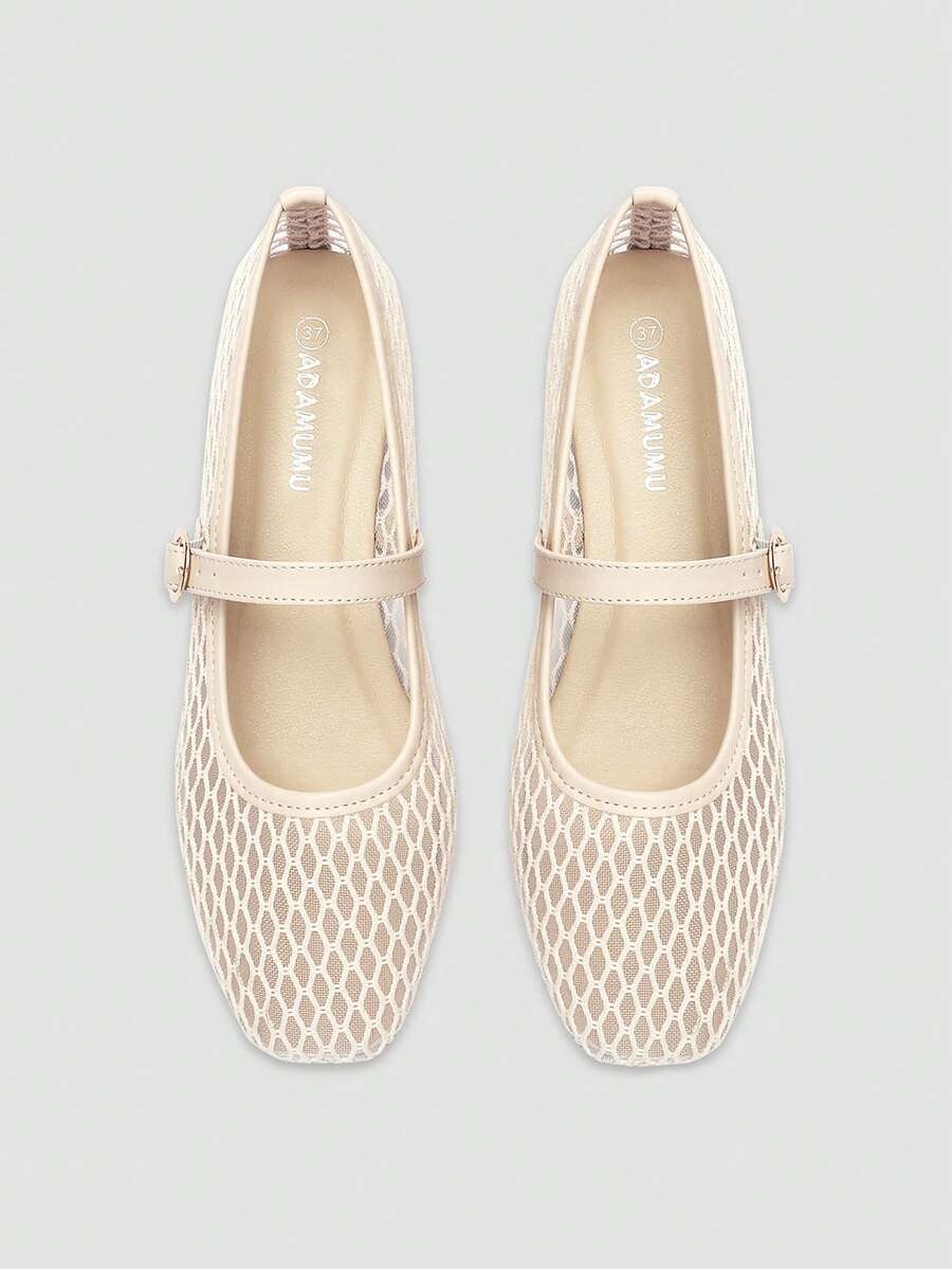 Mesh Mary Jane Ballet Flats