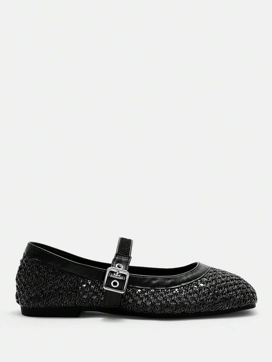 Square Toe Mary Jane Ballet Flats