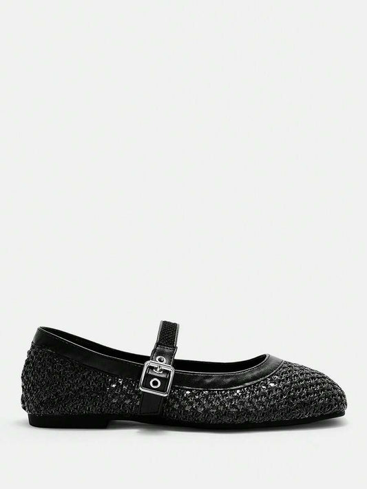 Square Toe Mary Jane Ballet Flats