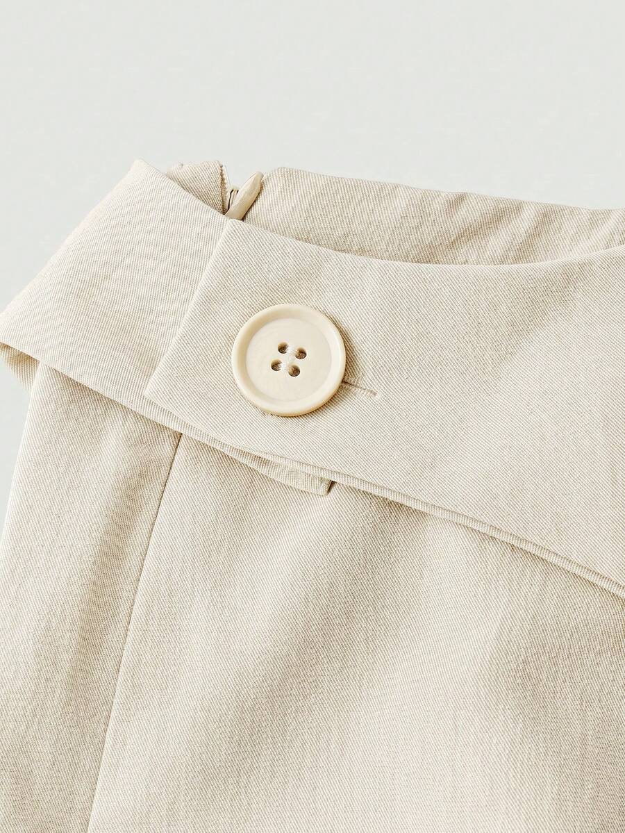 Plus Size Fold Over Wide Leg Trousers