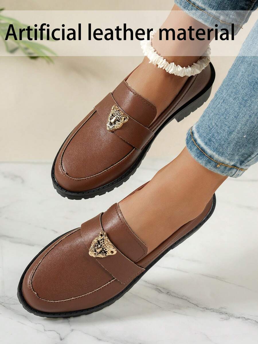 Soft Leather Look Penny Loafers