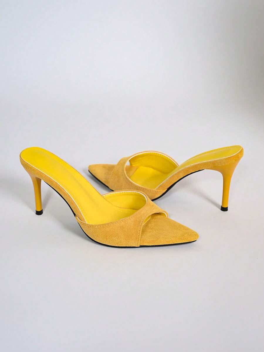 Pointed Toe Knot Stiletto Mules