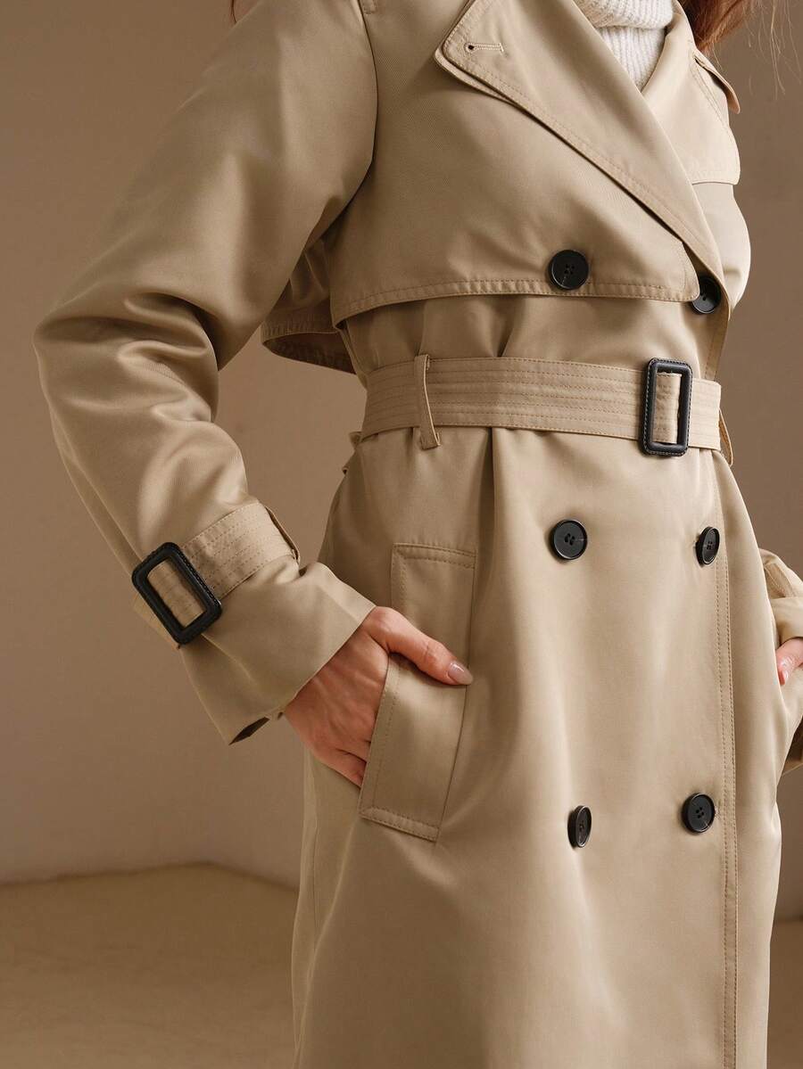 Belted Double Breasted Trench Coat