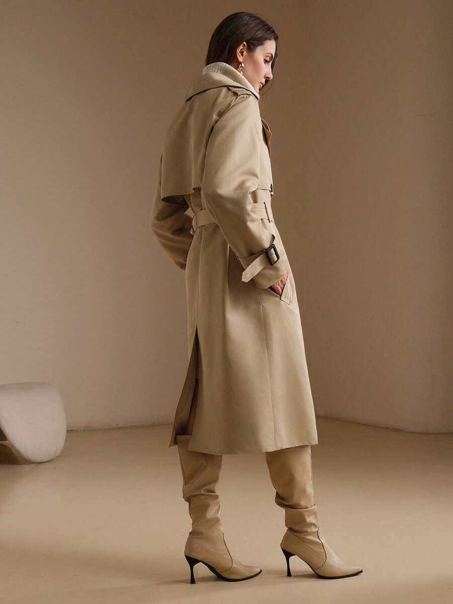 Belted Double Breasted Trench Coat